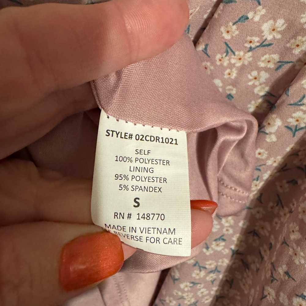 NWT Floral Button-Down Dress with Tie Sleeves SMALL    #CL - Picture 10 of 10